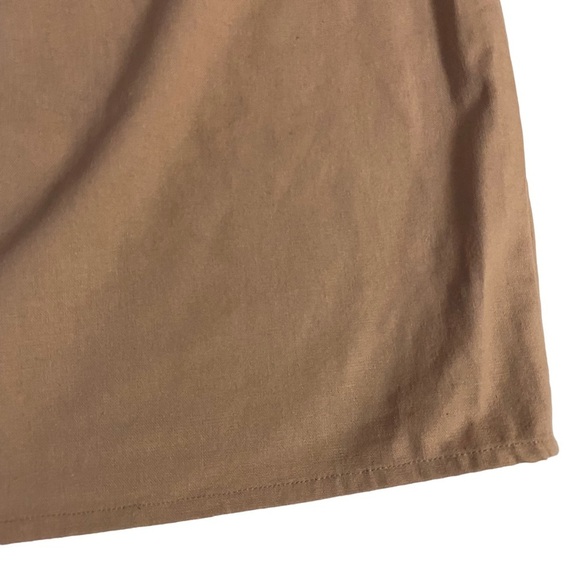 Sabo Tan Brown Pencil Skirt Cotton Linen Blend Business Casual Neutral Large L - Picture 11 of 15